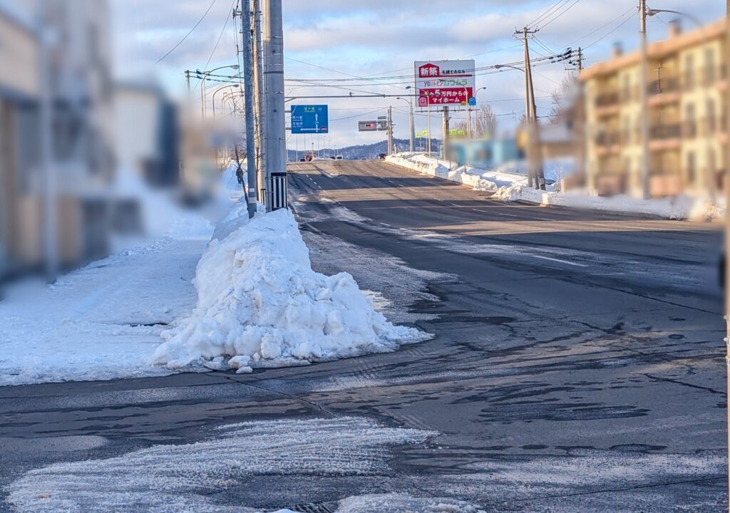 金星橋通の雪山